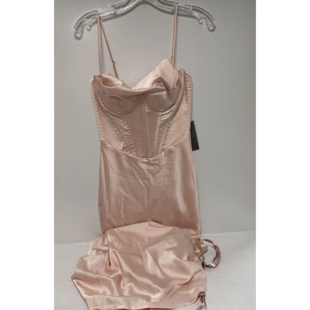NWT House of CB 'Charmaine' Blush Pink Corset Maxi Dress sz S plus cup - Picture 8 of 16